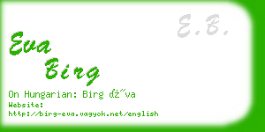 eva birg business card